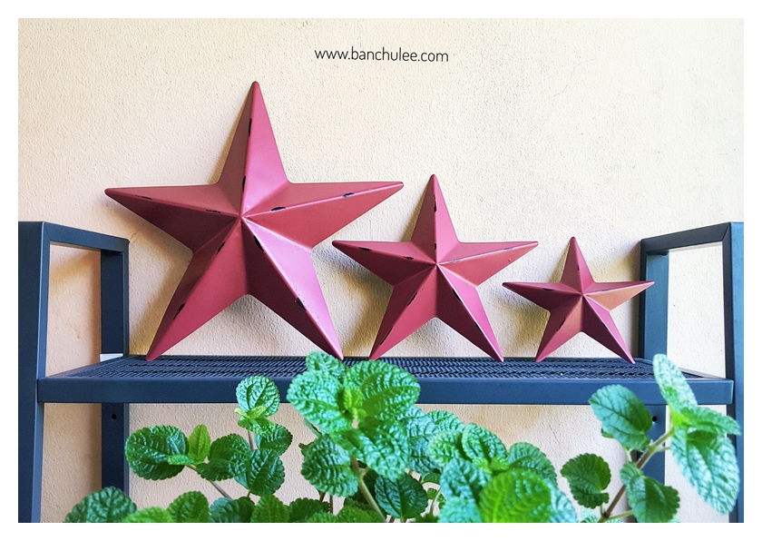 Metal Stars Wall Decor ดาวสีแดงเลือดหมู ตกแต่งผนัง งานโลหะ