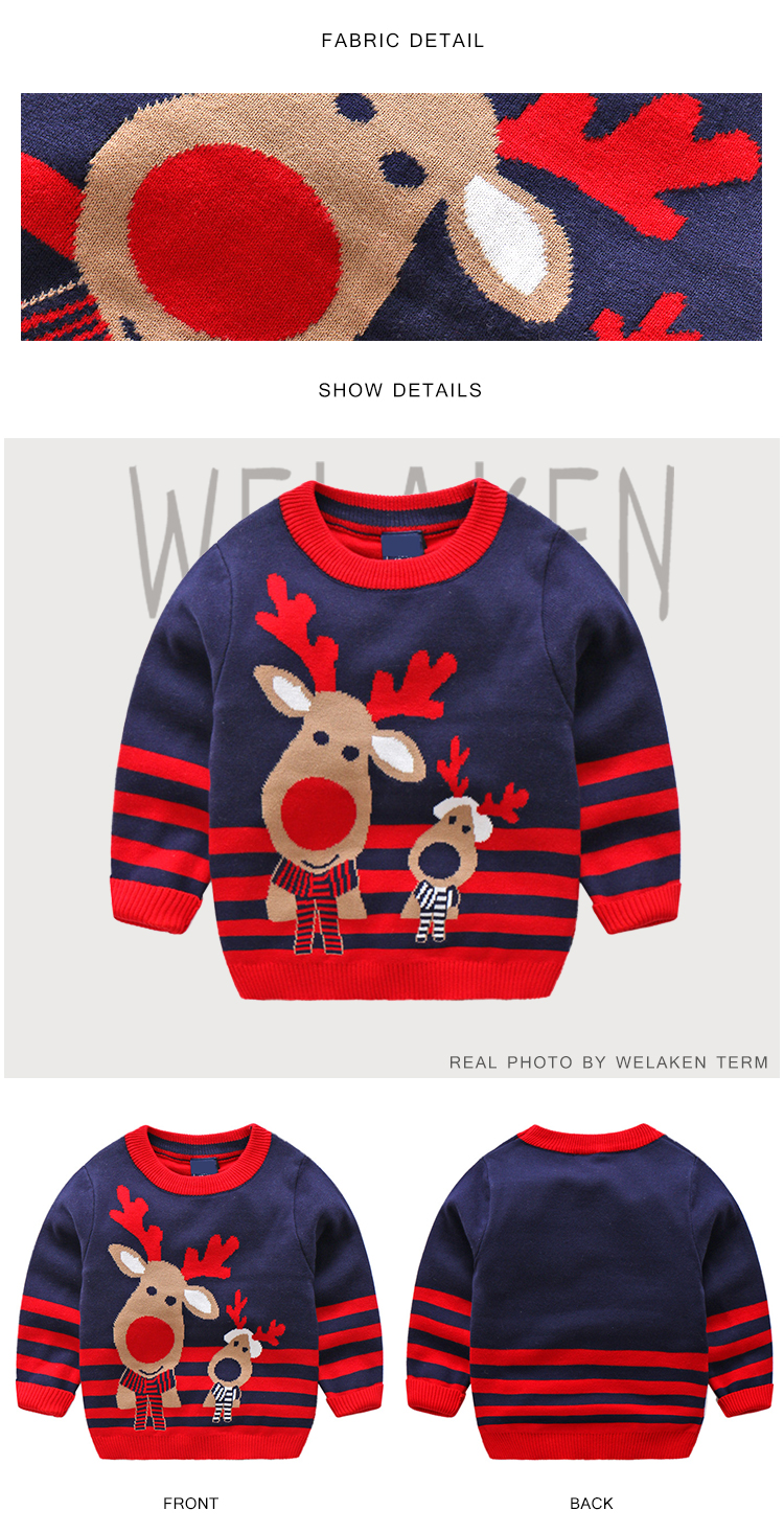 เสื้อกันหนาว ไหมพรม ลายกวาง