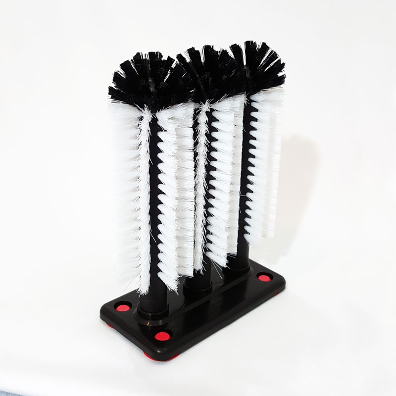 แปรงล้างแก้ว 3 หัว + ฐานตั้ง รุ่นสูง