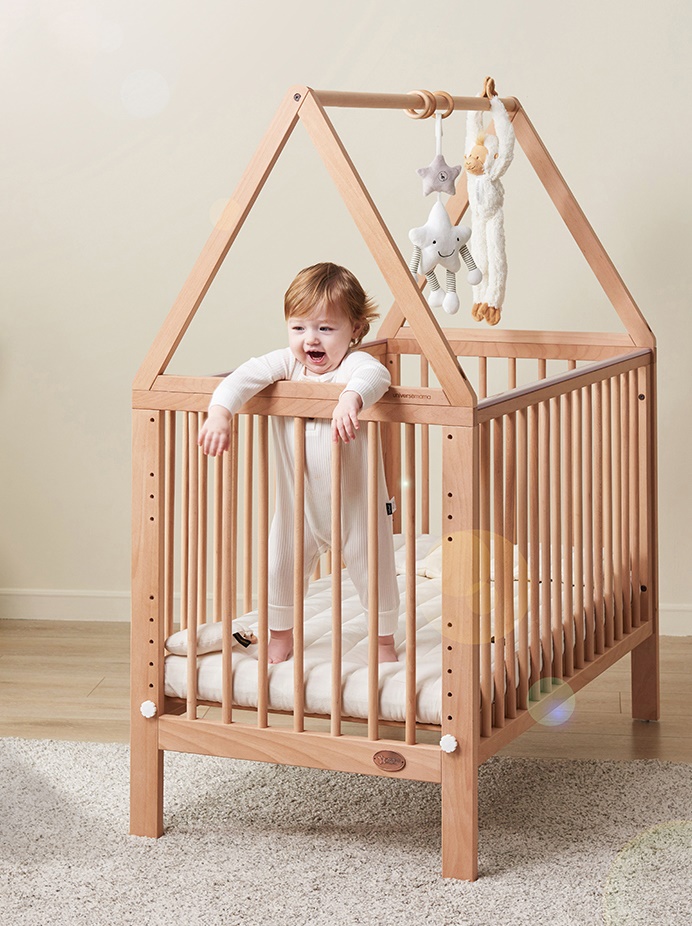 เตียงนอนไม้โครงบ้านสำหรับเด็ก WB3 + ปรับระดับได้ สามารถปรับเป็นโต๊ะเขียนหนังสือ TB10133