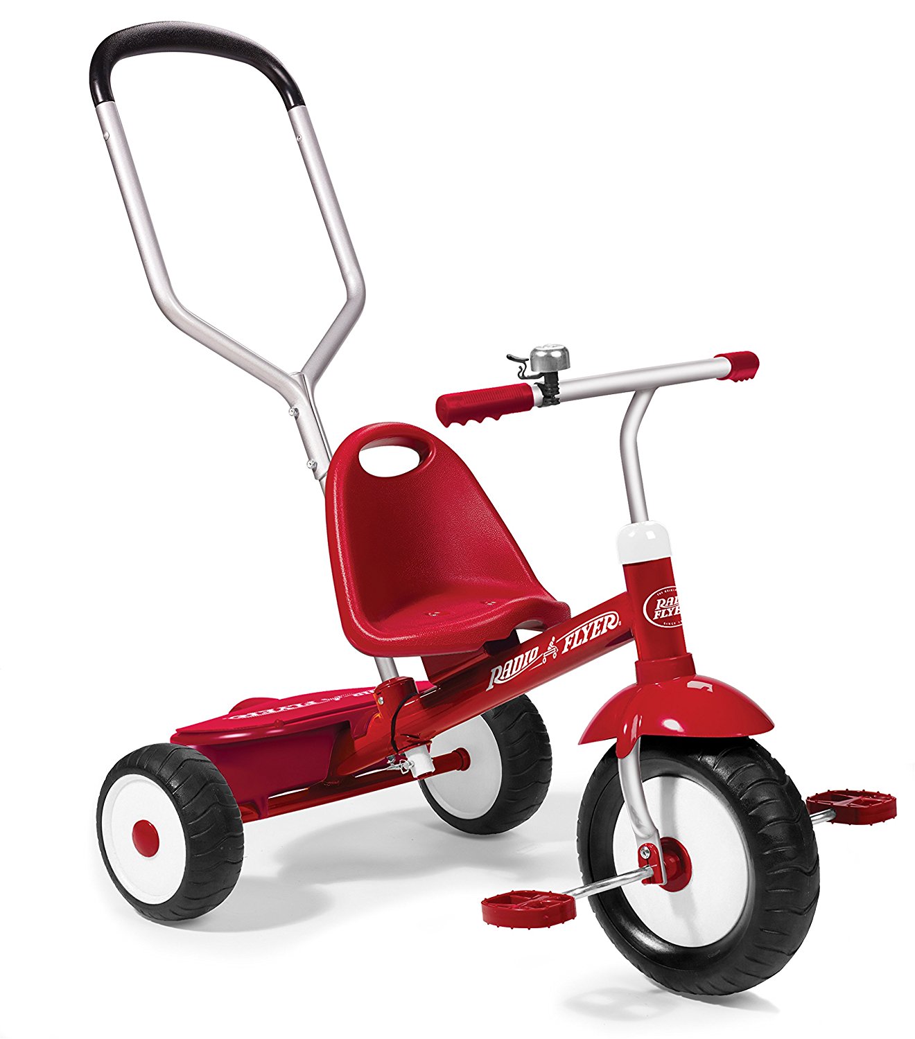 รถจักรยานสามล้อแบบมีด้ามจับบังคับทิศทางได้ Radio Flyer Deluxe Steer & Stroll Tricycle