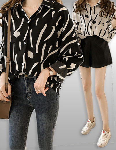 เสื้อแฟชั่นคอปกแต่งลาย รหัส2011