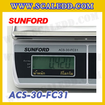 เครื่องชั่งดิจิตอล SUNFORD ACS-30-FC31 พิกัด 30Kg x 10g เครื่องชั่งน้ำหนัก30kg ตาชั่ง ดิจิตอล30กิโลกรัม กิโลดิจิตอล30kg เครื่องชั่งงานไปรษณีย์ เครื่องชั่งงานขนส่ง เครื่องชั่งตั้ง โต๊ะ30kg เครื่องชั่งดิจิตอล30kg (รหัสตัวแทน B198)