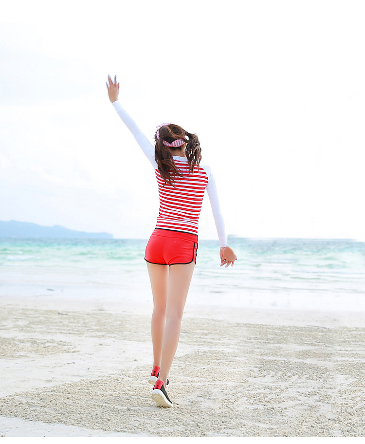 ชุดว่ายน้ำเซต 3 ชิ้น แขนยาว กันuv 2xl บรารอบอก 34-40