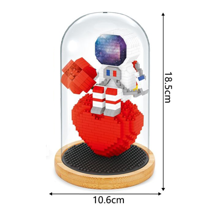 เลโก้นาโน นักบินอวกาศกับหัวใจพร้อมไฟและโคมครอบ(Astronaul Heart with Light and Display Box) Size Jumbo