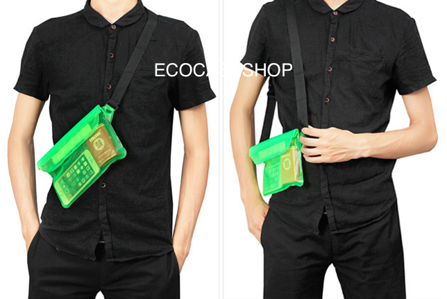 กระเป๋ากันน้ำซิปล็อค3ชั้น สีเขียว