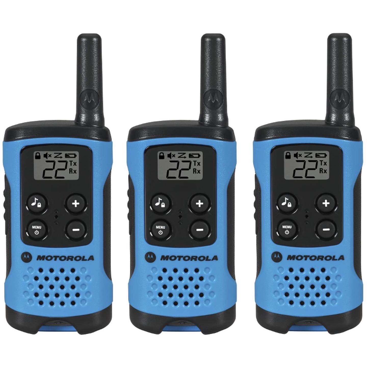 วิทยุสื่อสาร Motorola T100 Talkabout Radio, 3 Pack, Blue