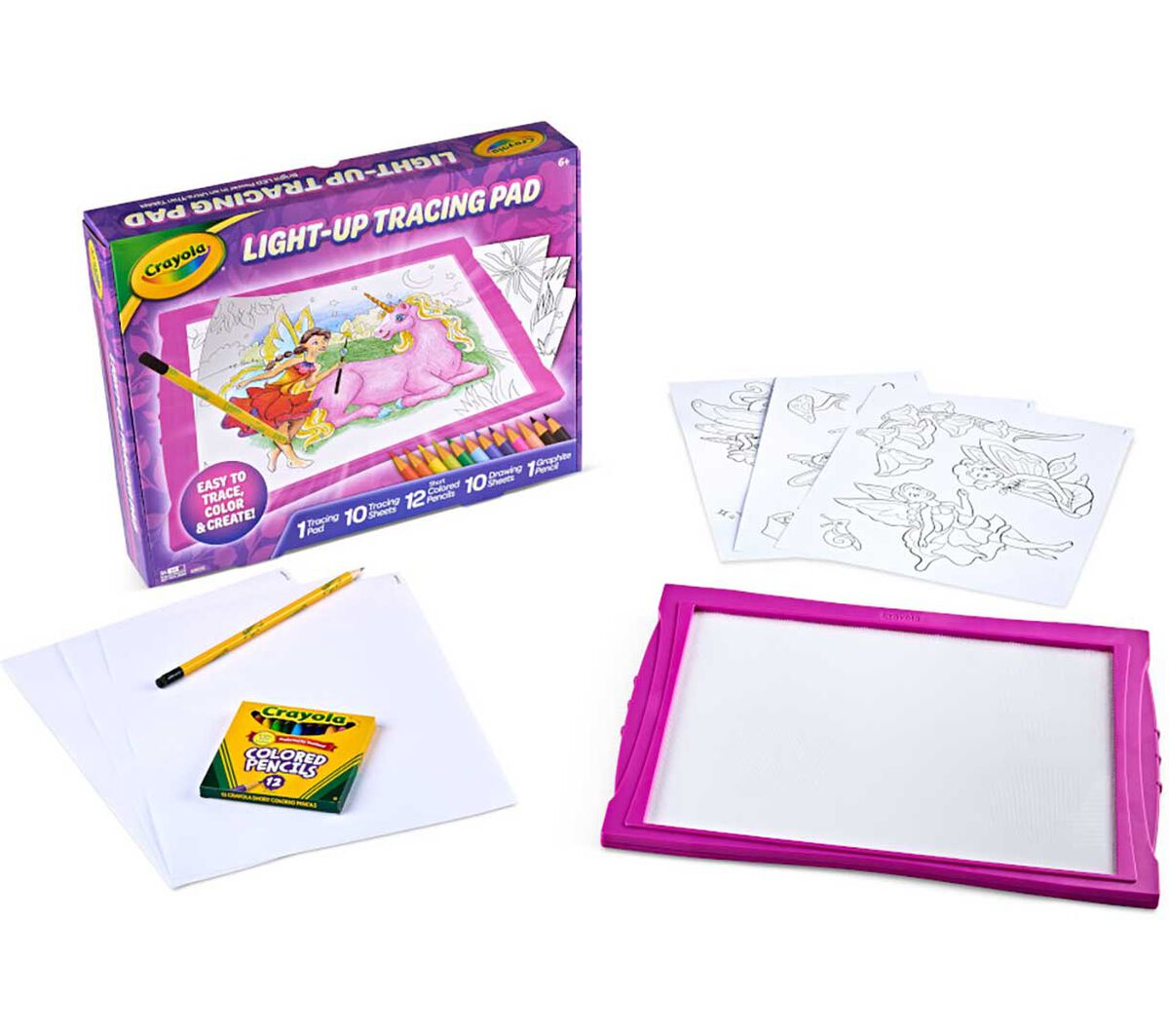 กระดานวาดภาพเรืองแสง Crayola Light Up Tracing Pad Pink