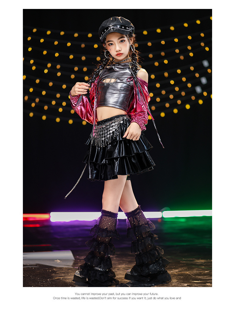 friendly4kid ชุดเต้น HipHop Kidsเสื้อ+กางเกงหางปลา jazz dance kids