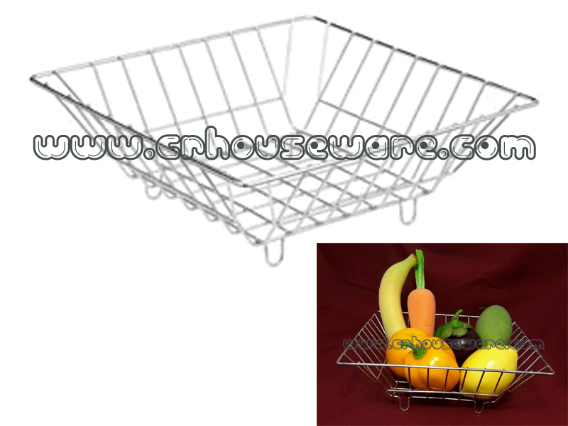 ตะกร้าใส่ผลไม้ ถาดสี่เหลี่ยมใส่ผลไม้สแตนเลส Fruit basket rectangular tray put fruit. 075-ST-928