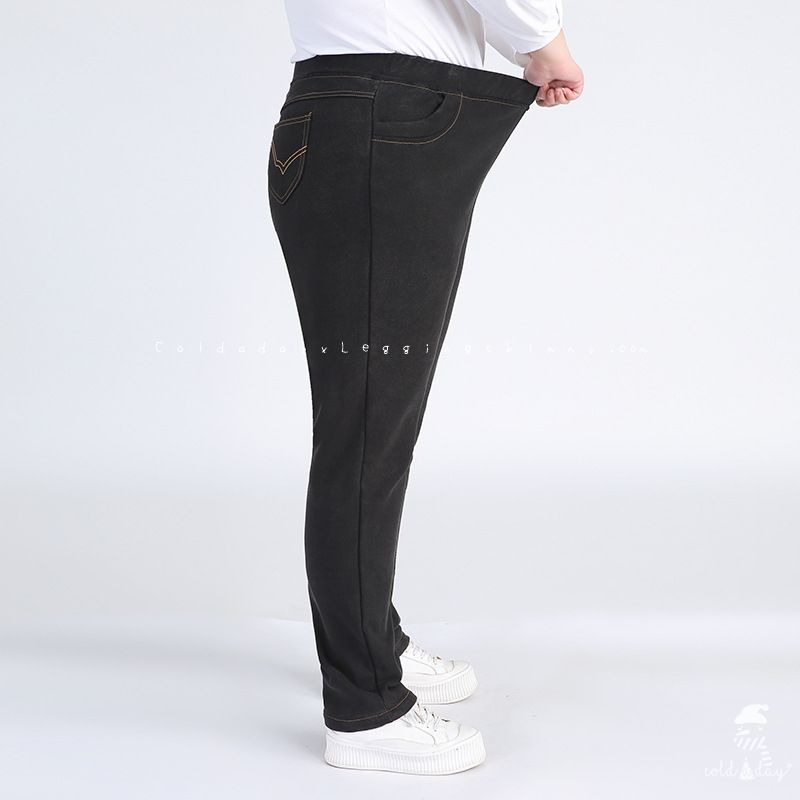 กางเกงยีนส์กันหนาว มีขนสัตว์ สำหรับสาวอ้วน สาวอวบ ไซส์ใหญ่ 2XL-9XL