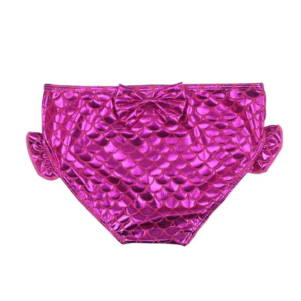 ชุดว่ายน้ำ นางนางเงือก เซ็ต 3 ชิ้น รุ่นเสื้อผูกอก สีชมพู-ฟ้า