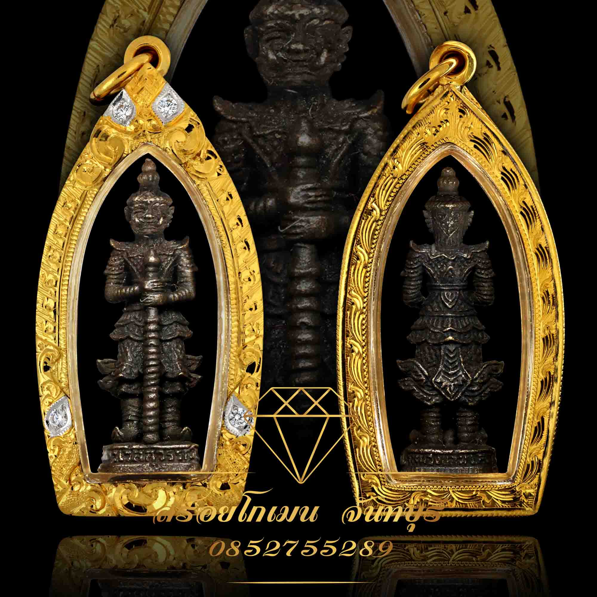 กรอบพระท้าวเวสสุวรรณ องค์ดำ