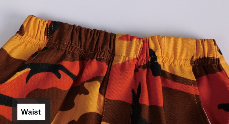 ชุดแดนซ์เซอร์ เสื้อสีดำ-กางเกงลายทหารสีส้ม