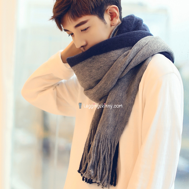 ผ้าพันคอทูโทน ผสมขนสัตว์ Wool scarf มี 10 สี