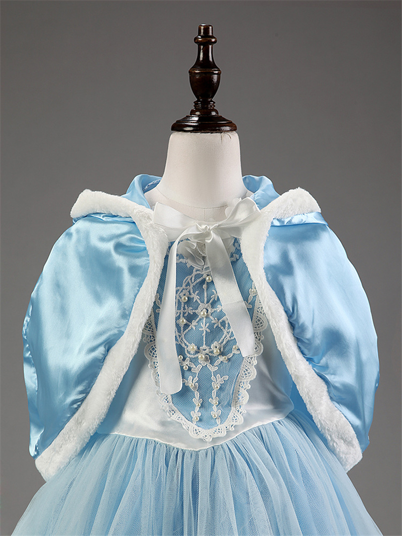 ชุดออกงาน คริสมาสต์ สีฟ้า พร้อมผ้าคลุม