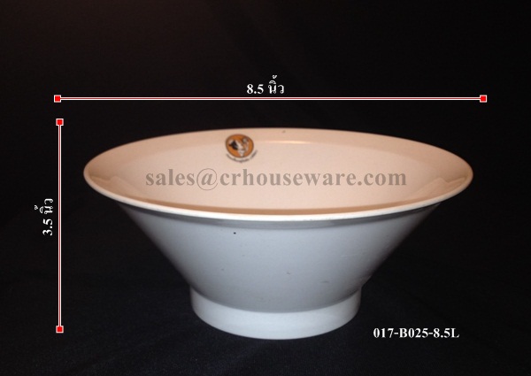 ชามก๋วยเตี๋ยว ขอบยกสูง 8.5"(ชามพิเศษ) 017-B025-8.5L ชาม 8.5 นิ้ว , ถ้วยก๊วยเตี๋ยว ,ถ้วยเมลามีน ,ชามเมลามีน