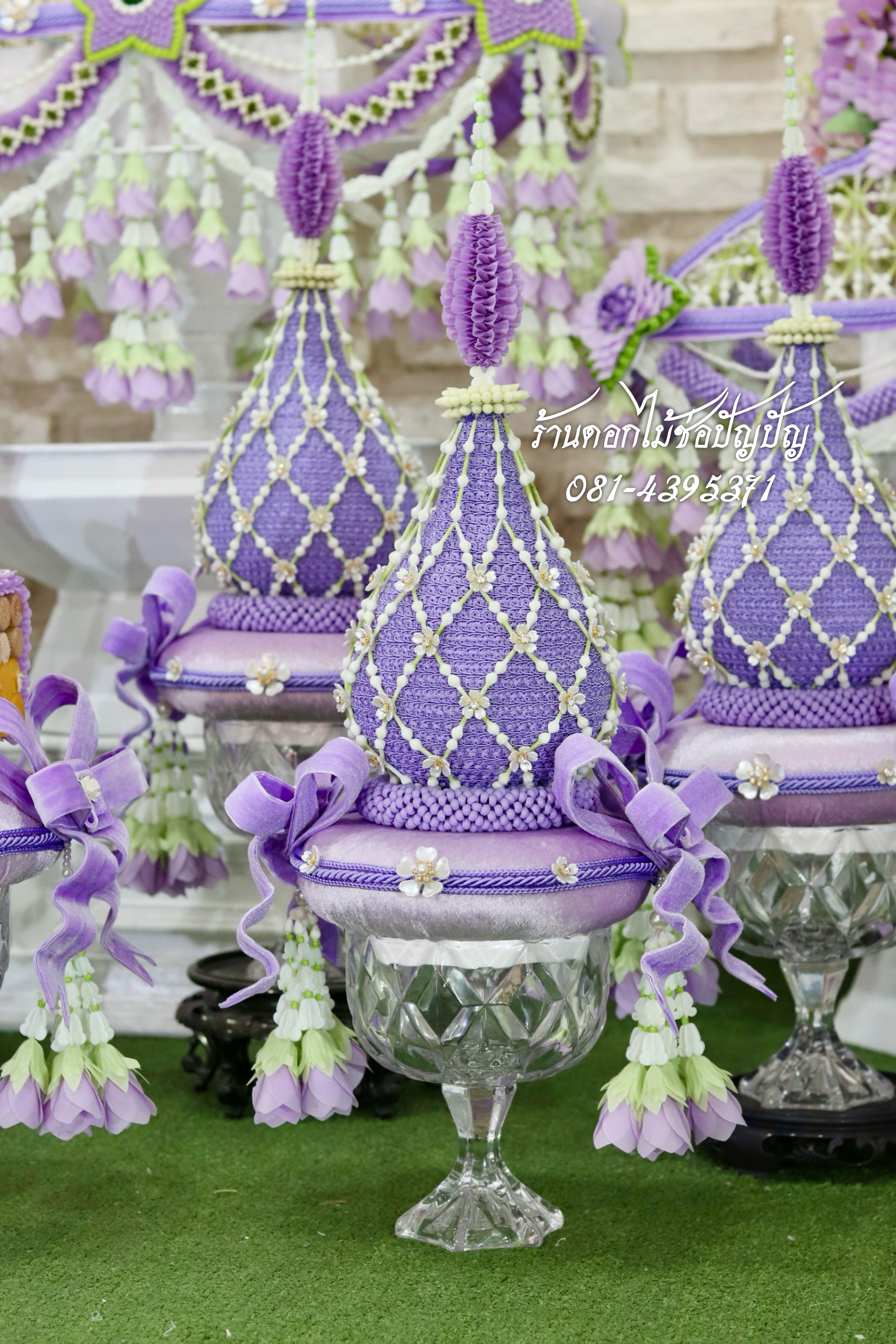 เครื่องบวชดอกไม้ประดิษฐ์ สีม่วง