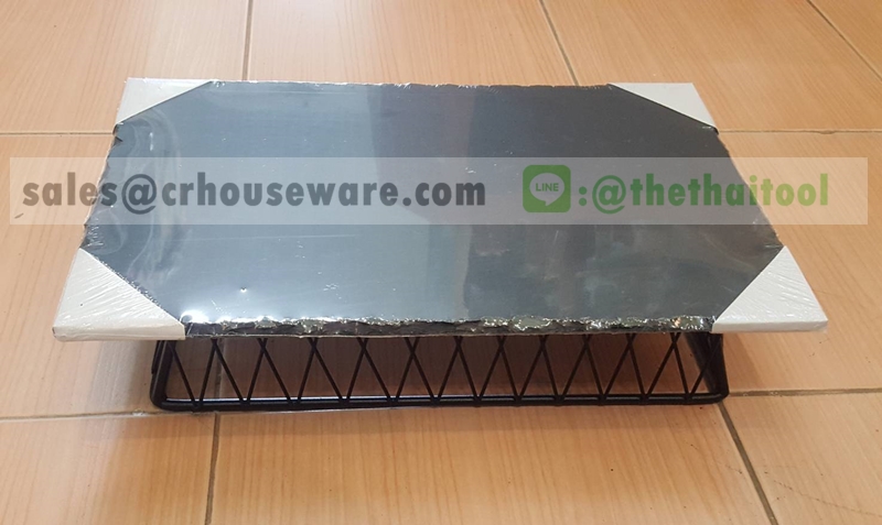 ชั้นโชว์อาหารทรงตาข่าย พร้อมถาดรอง 005-HR022-8+MSL