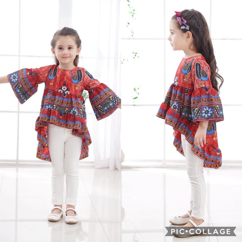 พร้อมส่ง เฉพาะเสื้อหน้าสั้น หลังยาว สีฟ้า,สีส้ม