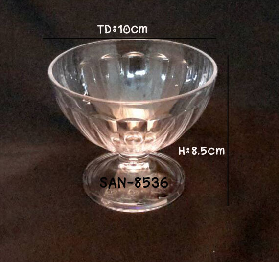 แก้วน้ำพลาสติกริมสระน้ำ ,แก้วไอศครีม Glass plastic poolside,Glass ice cream. SAN-8536