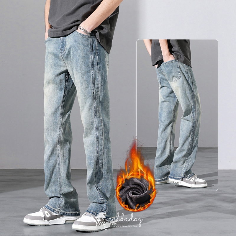 กางเกงยีนส์กันหนาวผู้ชาย High Street ไซส์ M-3XL