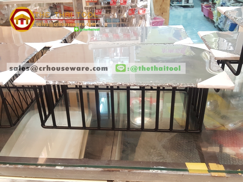 ชั้นโชว์อาหารลูกกรงเหลี่ยม พร้อมถาดรอง 005-HR029-12+MSL