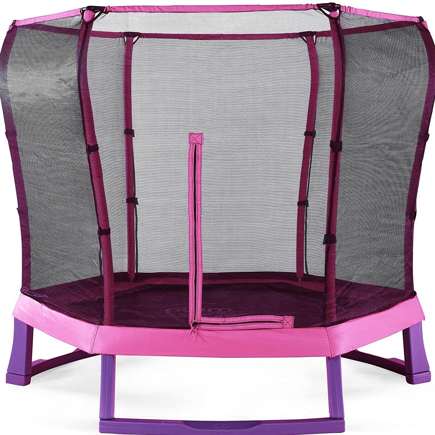แทรมโพลีนขนาดใหญ่ Plum Junior Jumper Springsafe Children's Trampoline and Enclosure - Pink & Purple 7 ฟุต