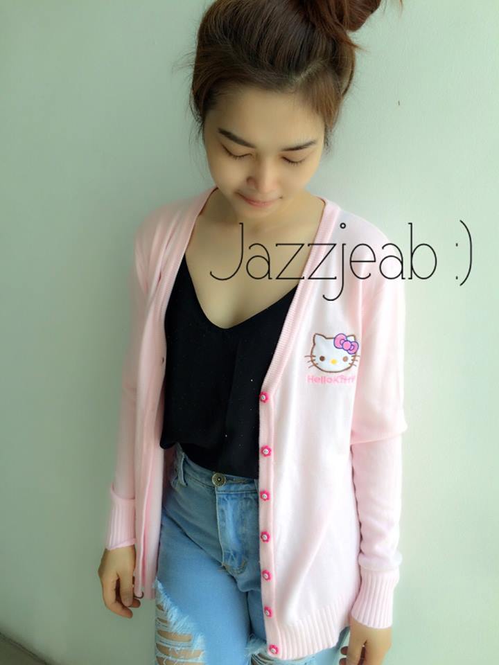 เสื้อกันหนาวคิดตี้ สีชมพูอ่อน