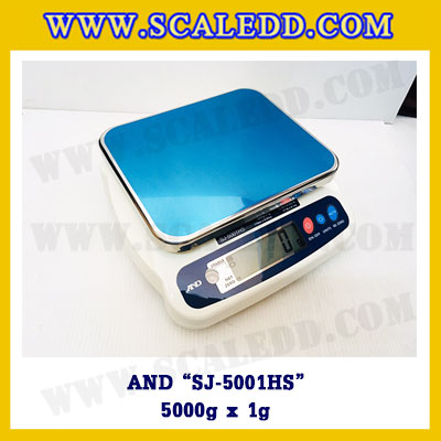 เครื่องชั่งน้ำหนักดิจิตอล พิกัดน้ำหนัก 5000g ยี่ห้อ AND รุ่น SJ-5001HS ความละเอียด 1 กรัม