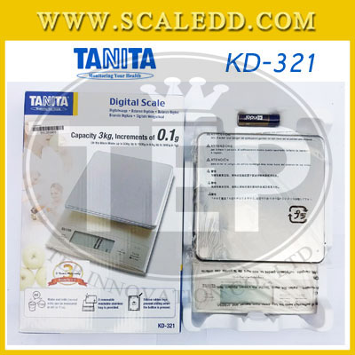 เครื่องชั่งTANITA เครื่องชั่งดิจิตอล3000กรัม ตาชั่ง3000กรัม ความละเอียด1g เครื่องชั่งดิจิตอล3000g/1g แท่น14.5x14.5cm. ยี่ห้อ TANITA รุ่น KD-321