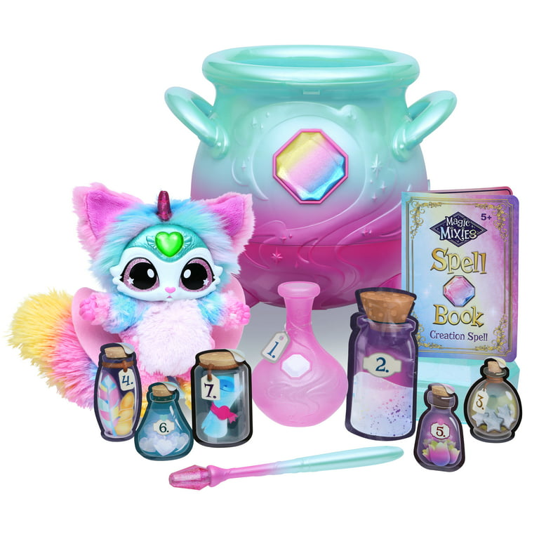Magic Mixies Magical Misting Cauldron with Interactive 8 inch Rainbow Plush Toy and 50+ Sounds and Reactions