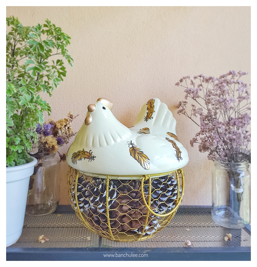 Gold Egg Basket ตะกร้าใส่ไข่หรือผลไม้ สีทอง