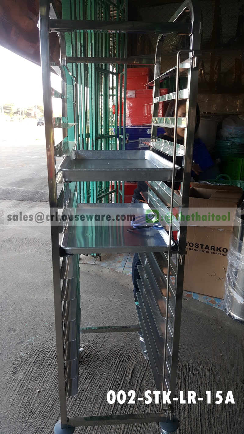 รถเข็นแร็ควางถาดอบเบเกอรี่ 15 ชั้น 002-STK-LR-15A