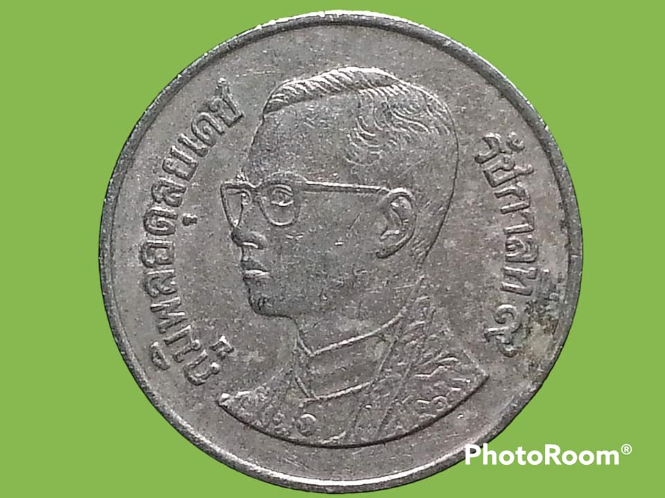 เหรียญเงิน หมุนเวียน รัชกาลที่ 9 1 Baht RAMA 9 1993 อันดับ 5