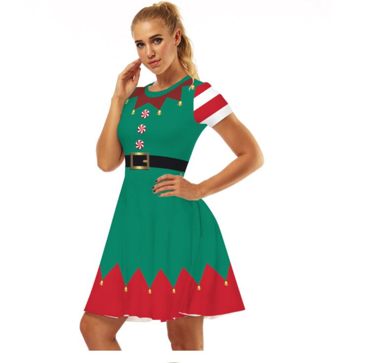 ชุดคริสต์มาส คริสมาส เดรสเขียว-แดง