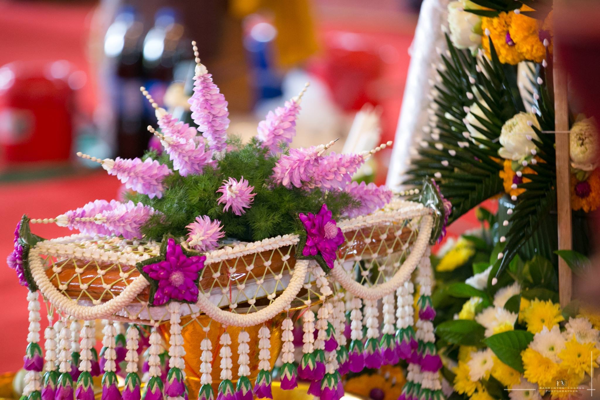 ชุดเครื่องบวชดอกไม้สด ชุดD3 ส่งงานวัดสง่างาม อ.บางไทร .อยุธยา