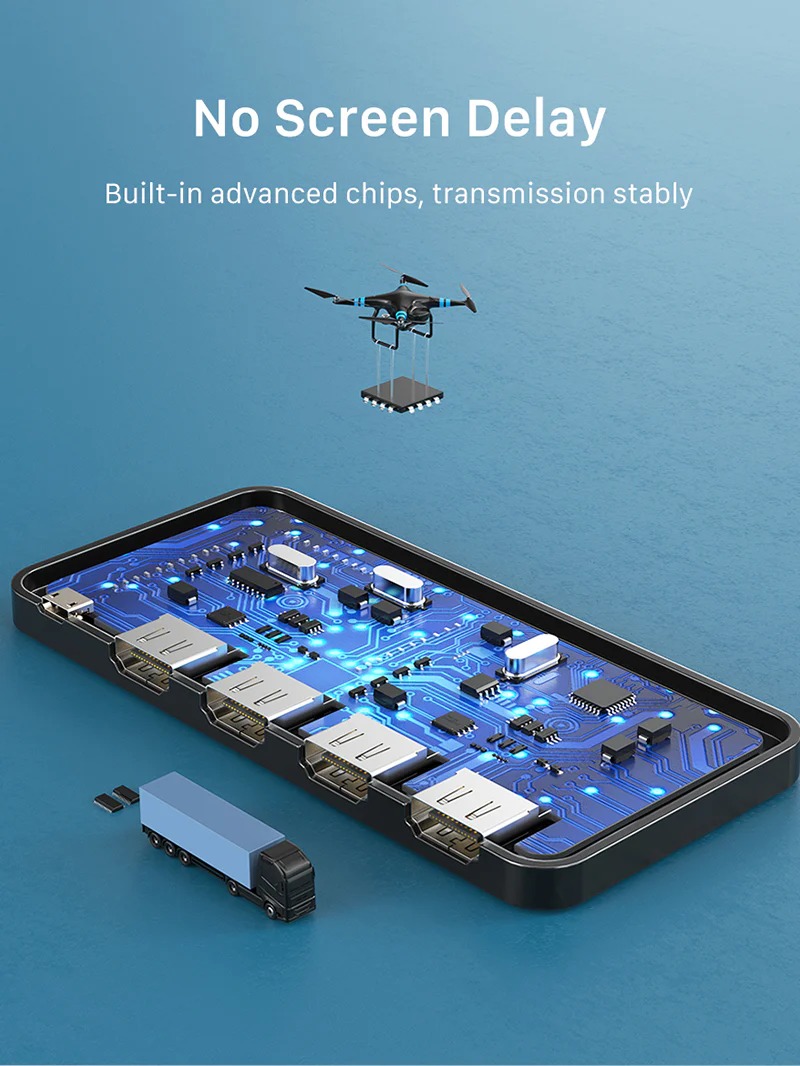 3 Port 4K60Hz HDMI Switch with IR Remote by Cabletime