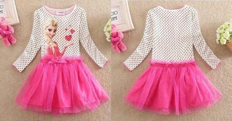 ชุดเจ้าหญิง Frozen สีชมพู สายหวาน