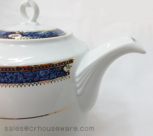 COFFEE POT W/LID Code : P2703/L,กากาแฟพอร์ซิเลน ,จานชามพอร์ซิเลนลายPrecious Blue,จานพอร์ซิเลนลายน้ำเงินขอบทองรับแขกVIP