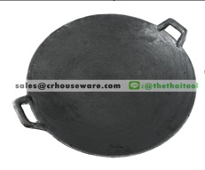 กระทะเหล็กหล่อ 2 หู - เป็นสนิมได้ Cast- iron pan big size ( can be rust ),กะทะคั่วชา,กะทะเหล็กคั่วเกาหลัด,กะทะคั่วกาแฟ รหัสสิค้า : SKU-04054