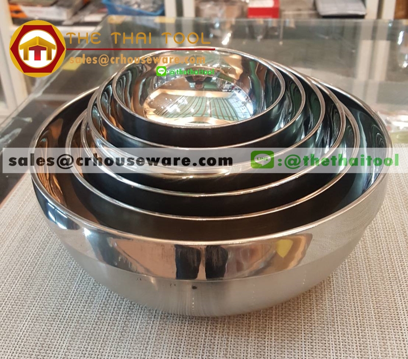 ชามสแตนเลส 2 ชั้น 20 ซม. 008-MP305,ชามเกาหลี2ชั้น 8 นิ้ว