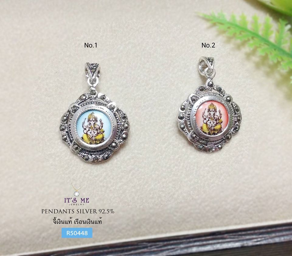 จี้เงินแท้ พระพิฆเนศ งานมาร์คาไซท์(ตัวเรือนเงินแท้)