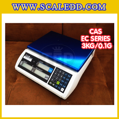 เครื่องชั่งนับจำนวนตั้งโต๊ะ3kg เครื่องชั่งน้ำหนัก3kg เครื่องชั่ง3kg กิโล ตาชั่งนับชิ้นงาน3kg เครื่องชั่งดิจิตอล3kg. ความละเอียด0.1g ยี่ห้อ CAS รุ่น EC (เครื่องชั่งผ่านตรวจรับรอง)