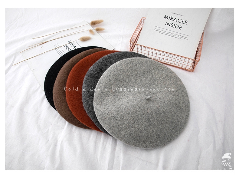 หมวกเบเร่ต์ผ้าขนสัตว์ Wool มี 17 สี