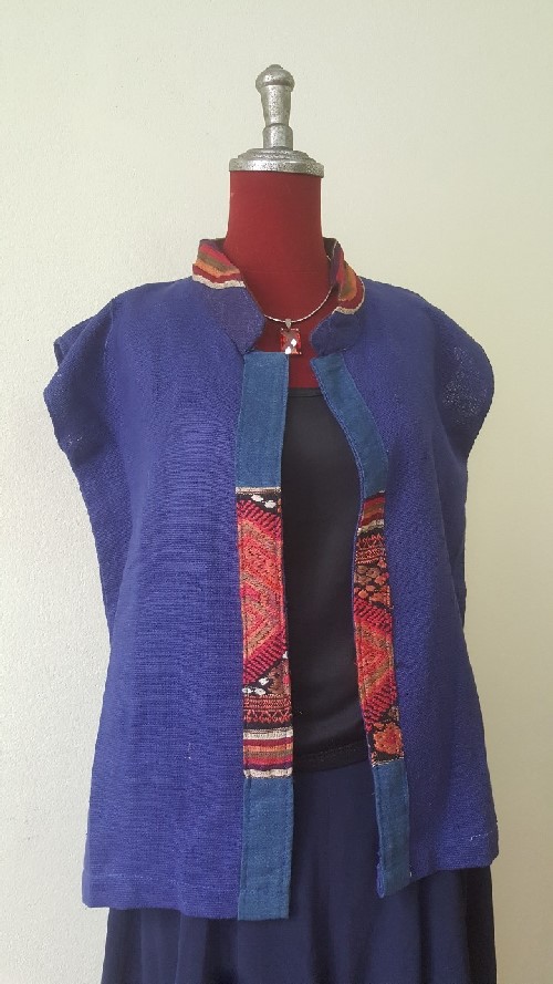 เสื้อผ้าฝ้ายฮัม1 ย้อมครามไทยเทห์ไม่ทำลายสิ่งแวดล้อม สีน้ำเงิน น้ำตาล ดำ และม่วงเข็ม M L XL XXL