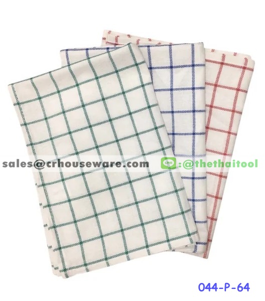 ผ้าเช็ดแก้ว,ผ้าเช็ดจาน ตาหมากรุก รหัสสินค้า 044-P-64