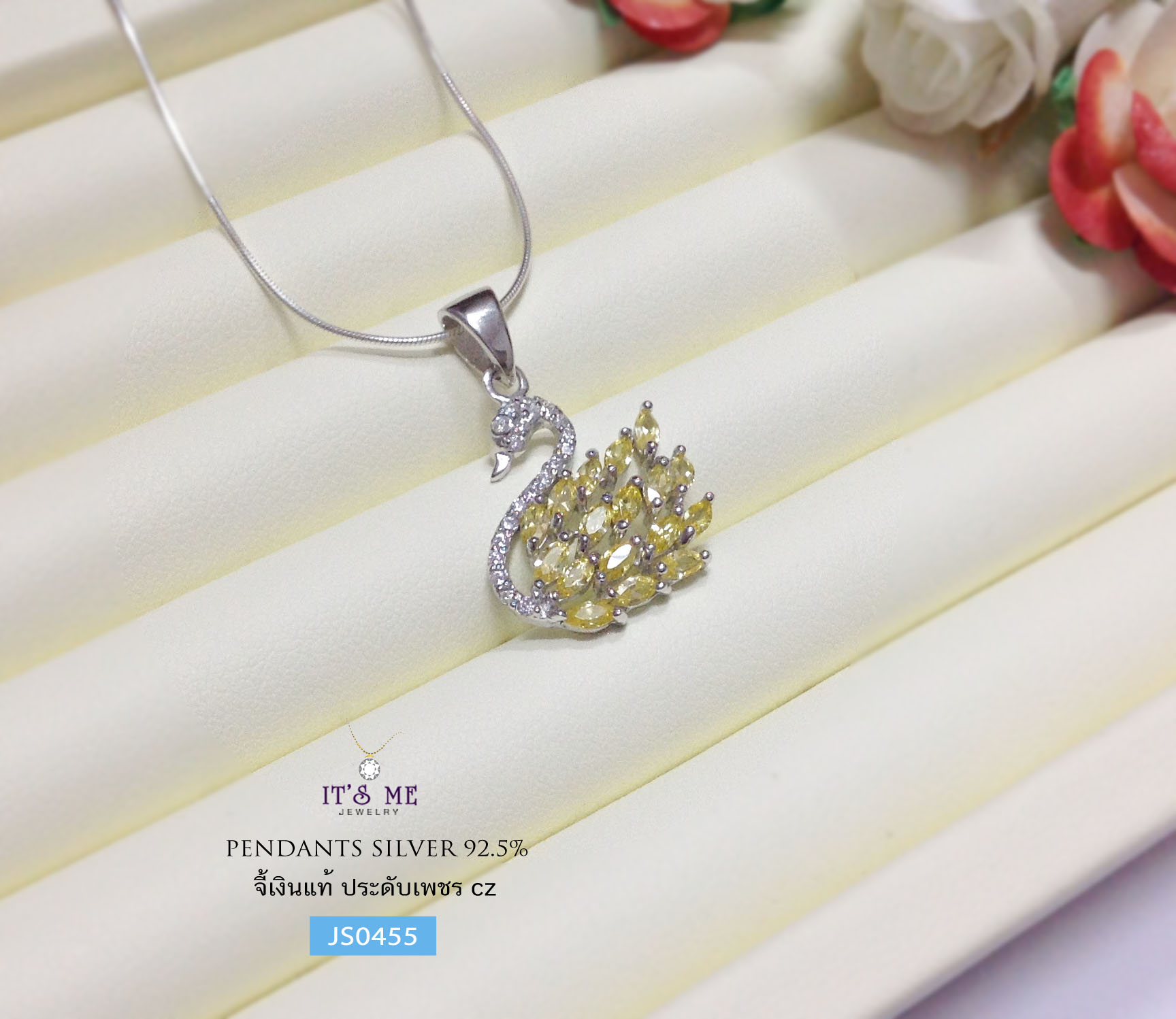 จี้เงินแท้92.5% จี้หงส์ ประดับประดับเพชร cz งานละเอียดมากๆ สวยมากค่ะ