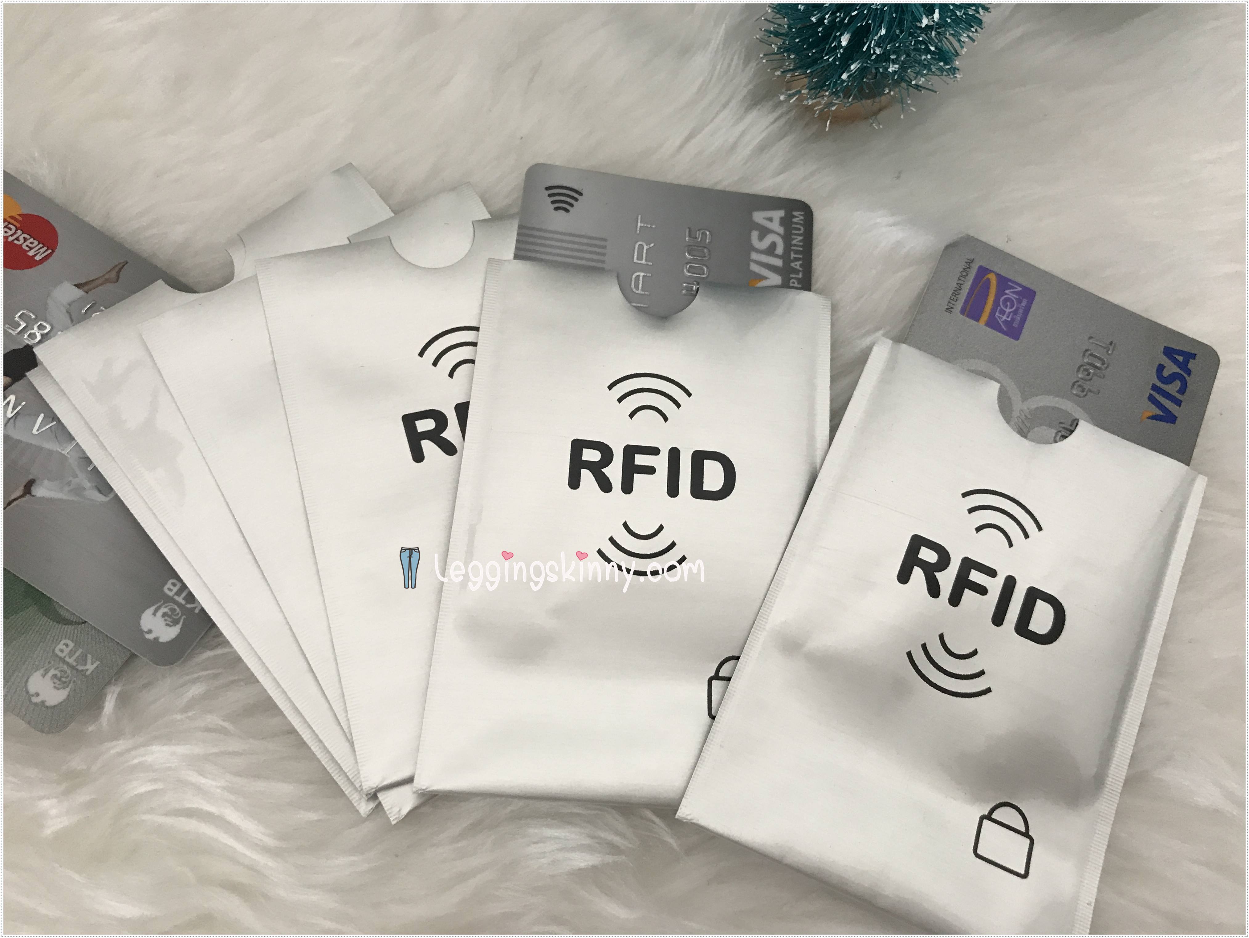 RFID Blocking Credit Card Sleeve Protector แผ่นใส่บัตรเครดิตกันโจรกรรม