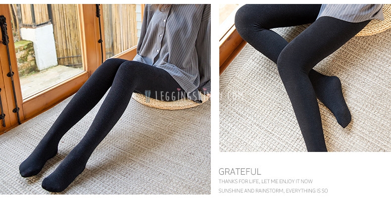 800D เลกกิ้งถุงน่องผ้าฝ้ายบุขนแกะกันหนาว มี 4 สี